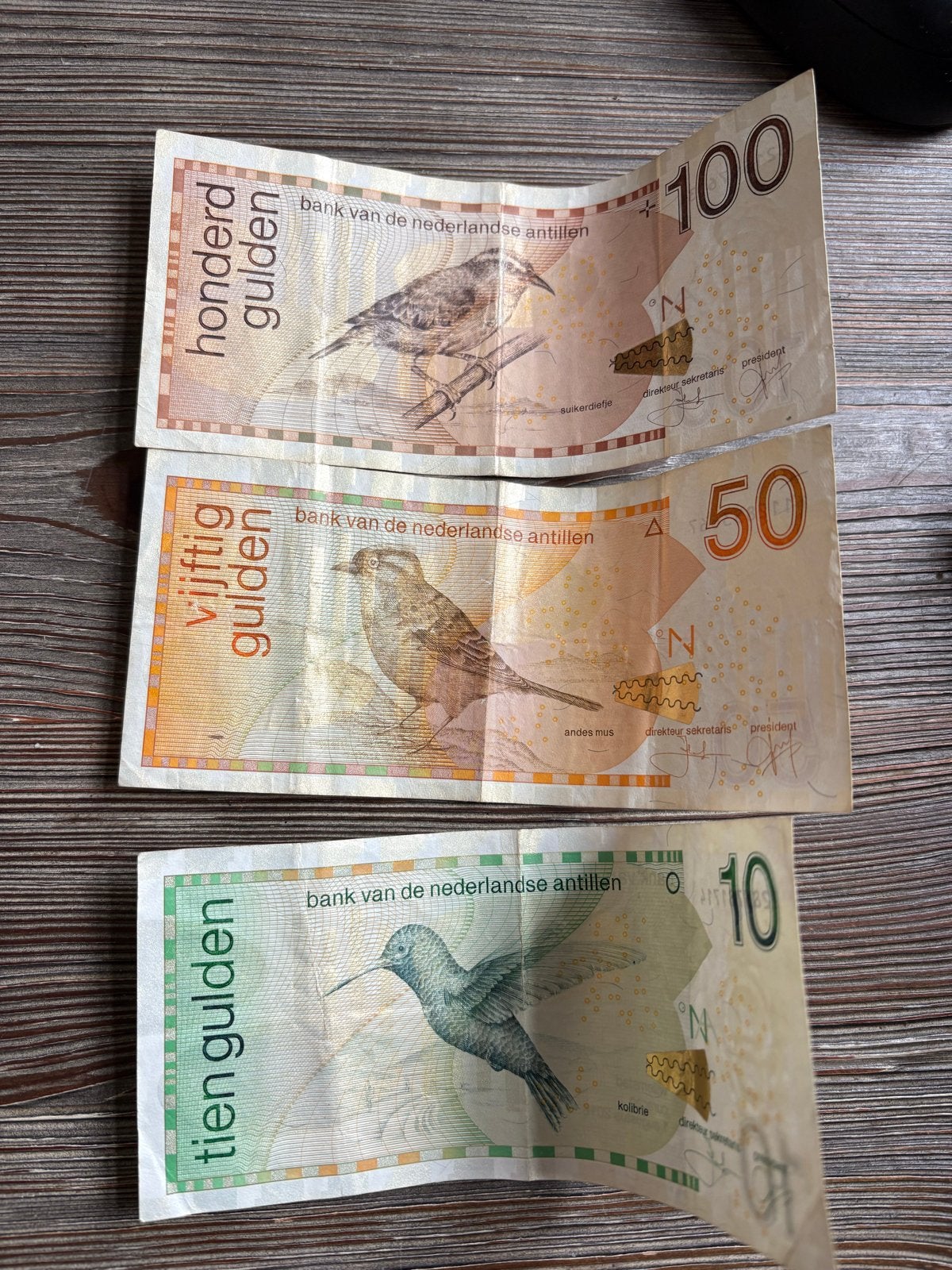 Setje bankbiljetten Nederlandse Antillen (10, 50, 100 gulden, Postzegels en Munten, Bankbiljetten | Nederland, Ophalen of Verzenden