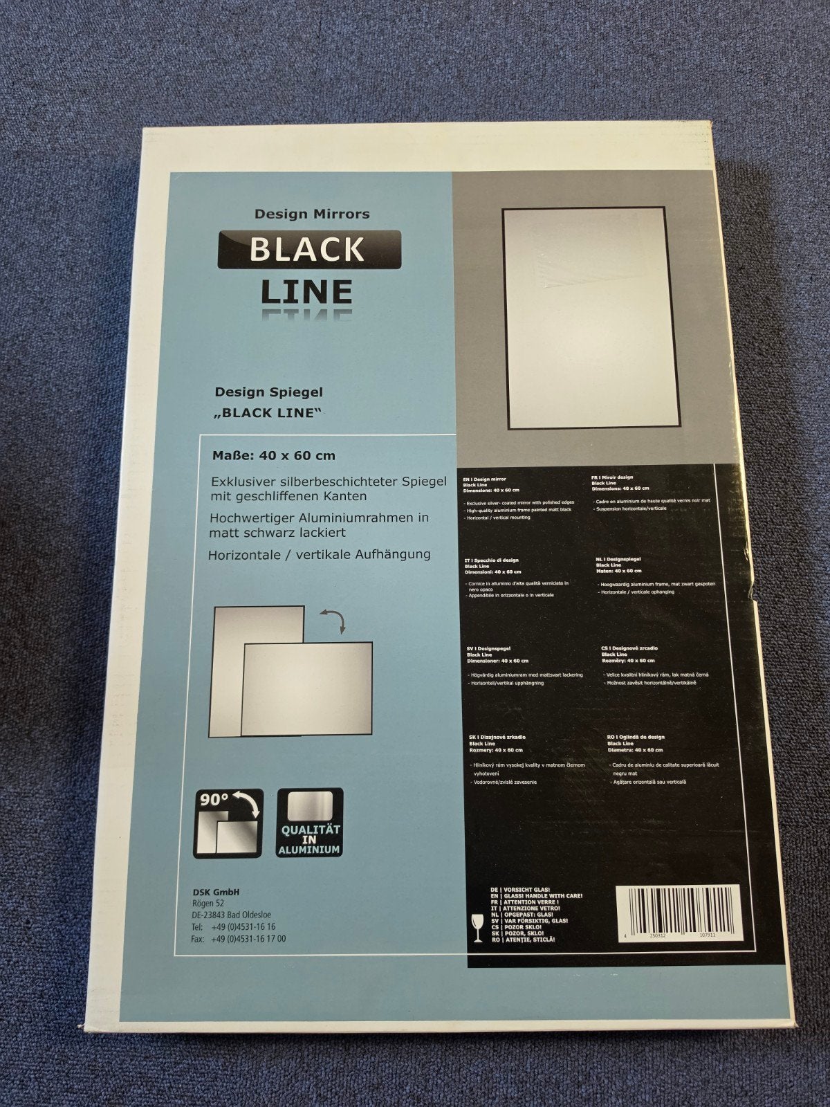 Nieuwe spiegel 60x40cm in ongeopende doos, Huis en Inrichting, Ophalen, Minder dan 50 cm, Nieuw, Minder dan 100 cm