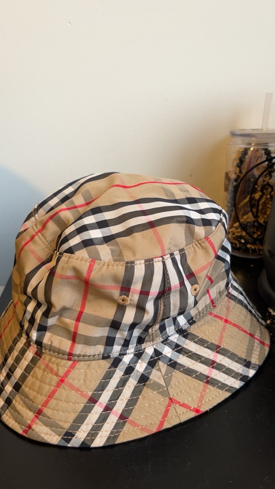 Burberry bucket hat, Kleding | Dames, Hoeden en Petten, Ophalen of Verzenden, Zo goed als nieuw, One size fits all, Hoed