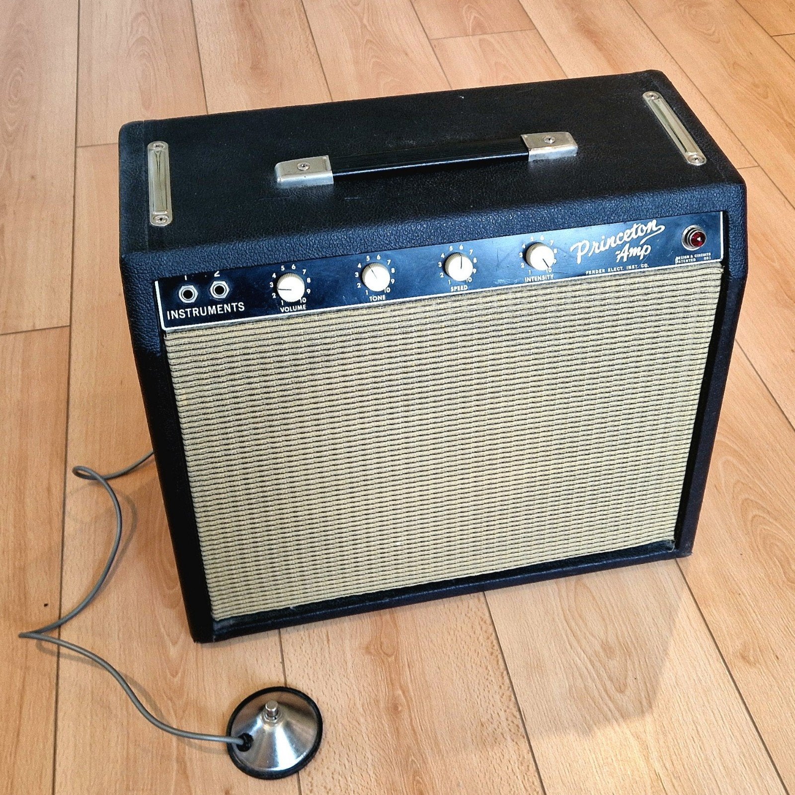 1964 Fender Princeton Black Panel Tuxedo 1x12" guitar combo, Ophalen of Verzenden, Minder dan 50 watt