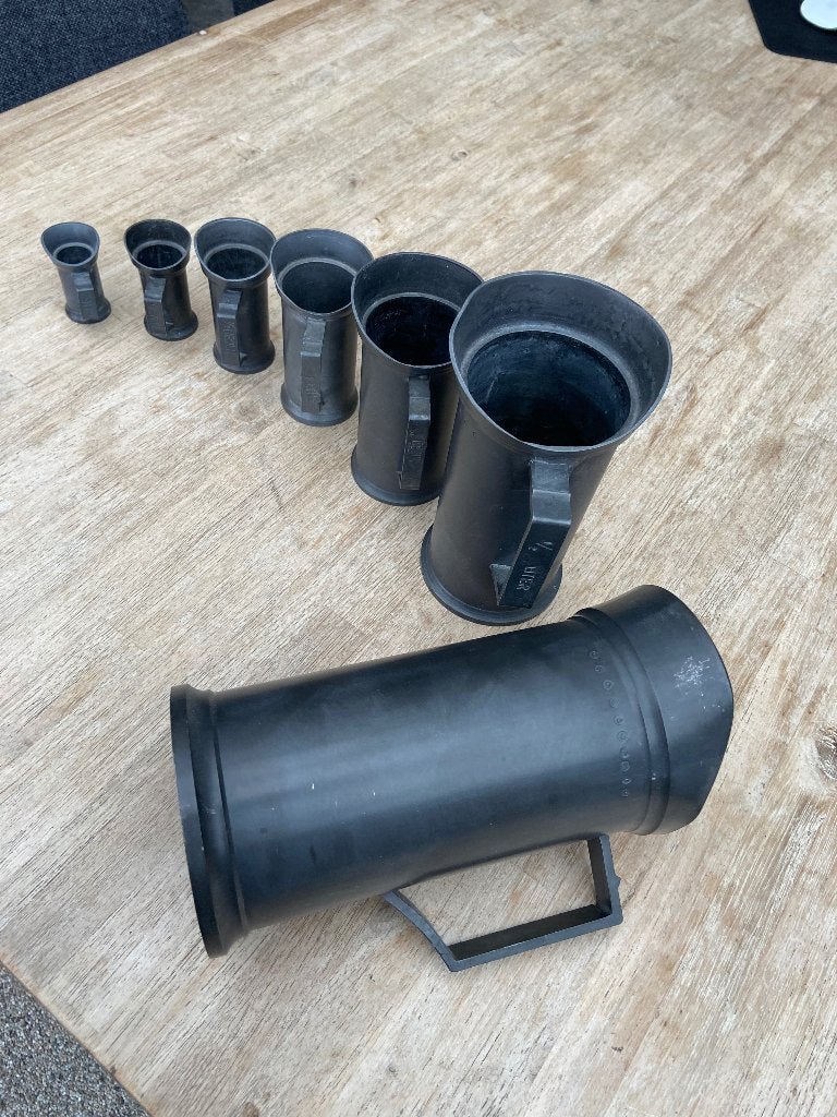 Kannetjes tin 7 stuks, Verzenden
