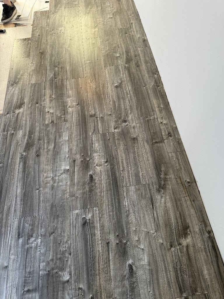 IKEA laminaat Prarie Grijs + plinten – ca. 25 m², Ophalen, Gebruikt, Overige typen, Mdf