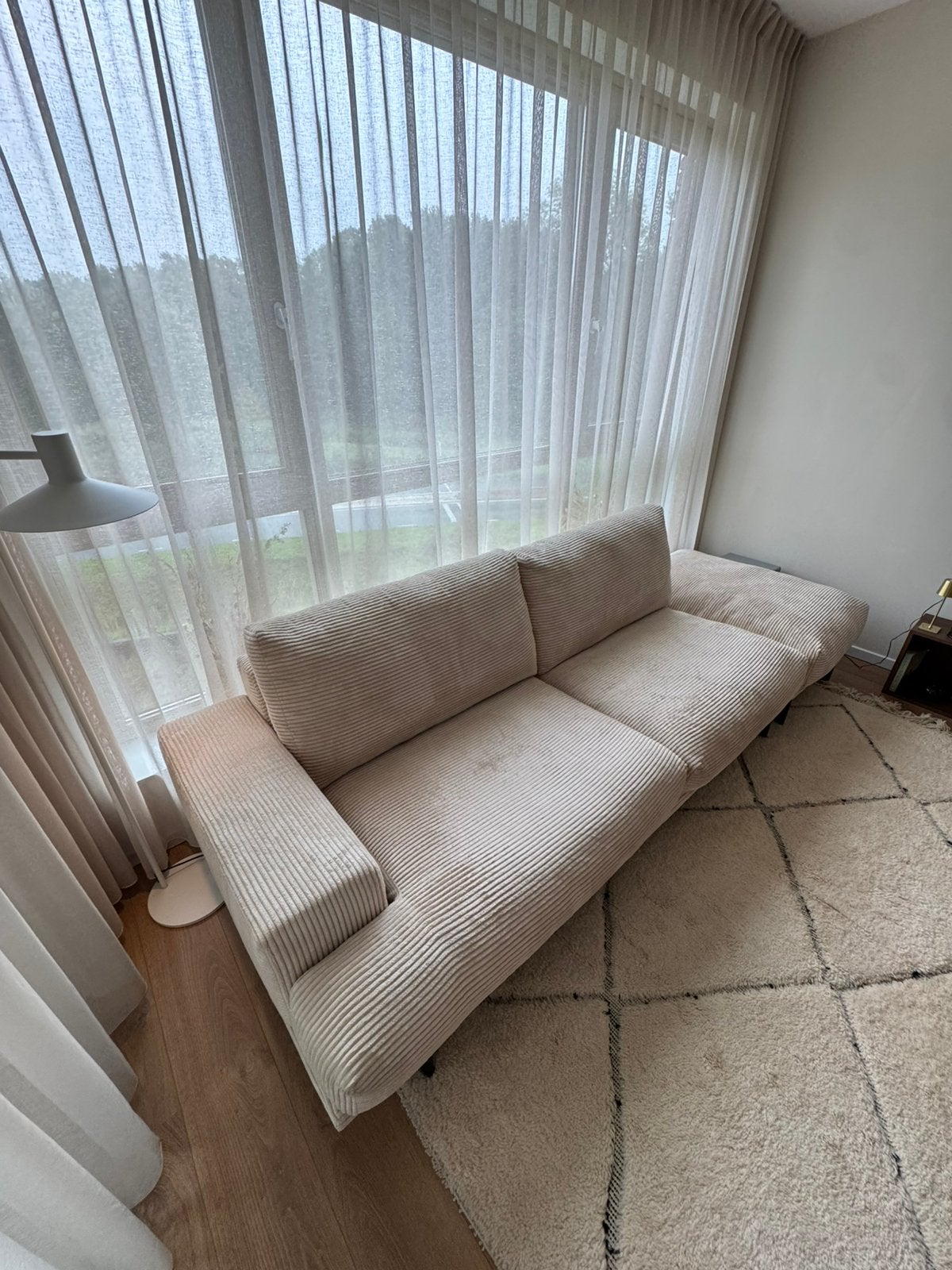 Matisse Zitbank Ribstof beige, Ophalen, Zo goed als nieuw, Stof