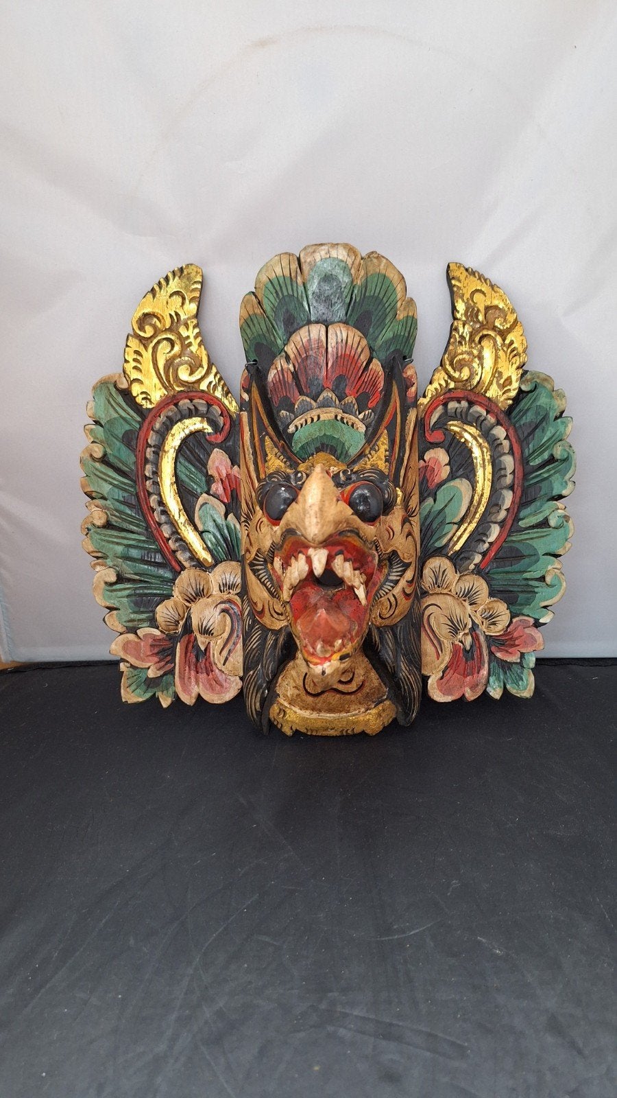 Houten Balinese Garuda Masker - Handgesneden en Geschilderd, Hout, Masker, Indonesië, Meerkleurig