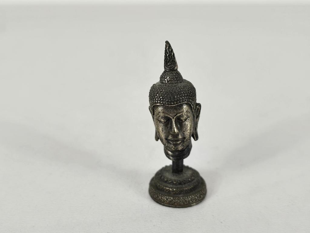 Sukhothai-stijl Boeddha hoofd, brons, Thailand, ca. 1970, Antiek en Kunst, Ophalen of Verzenden