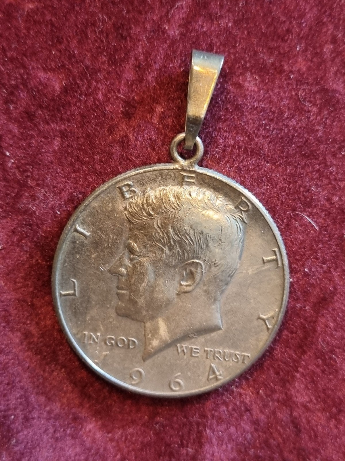 Kennedy Half Dollar Hanger - Vintage Munt Hanger, Gebruikt, Ophalen of Verzenden, Dame of Heer, Zilver