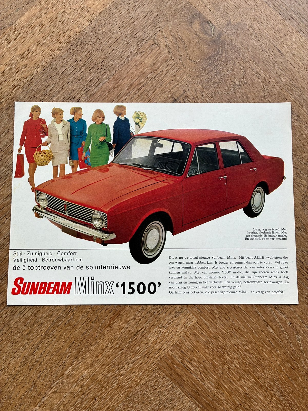 Sunbeam Minx 1500 brochure, Verzenden, Zo goed als nieuw, Overige merken