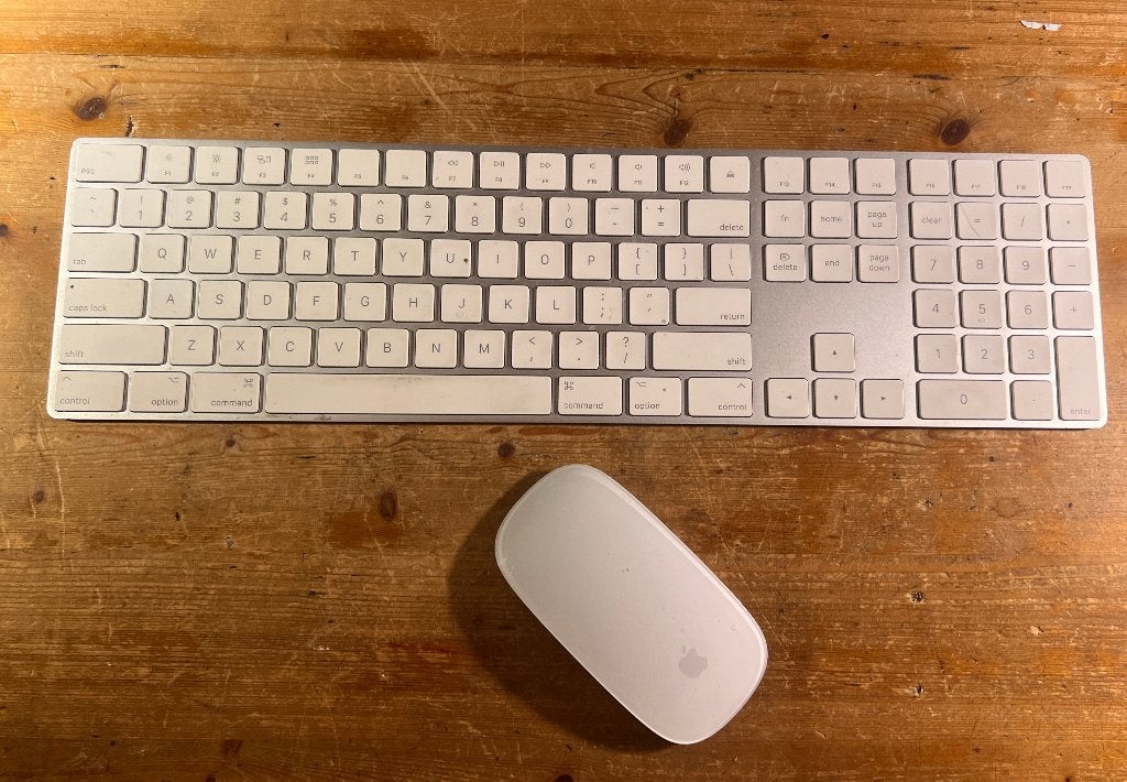 Apple Magic Keyboard (A1843) en Apple Magic Mouse (A1657), Computers en Software, Toetsenborden, Gebruikt, Qwerty, Draadloos, Multi-device