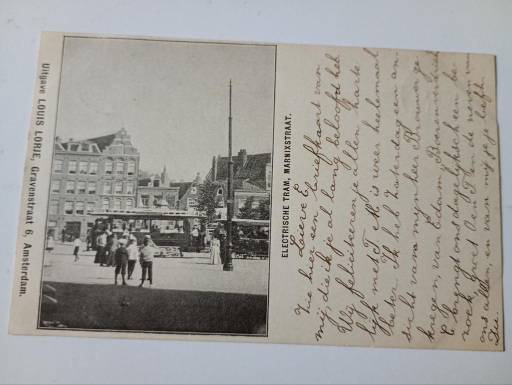 Amsterdam Marnixstraat Electrische Tram 1901, Ophalen of Verzenden, Voor 1920, Gelopen, Noord-Holland