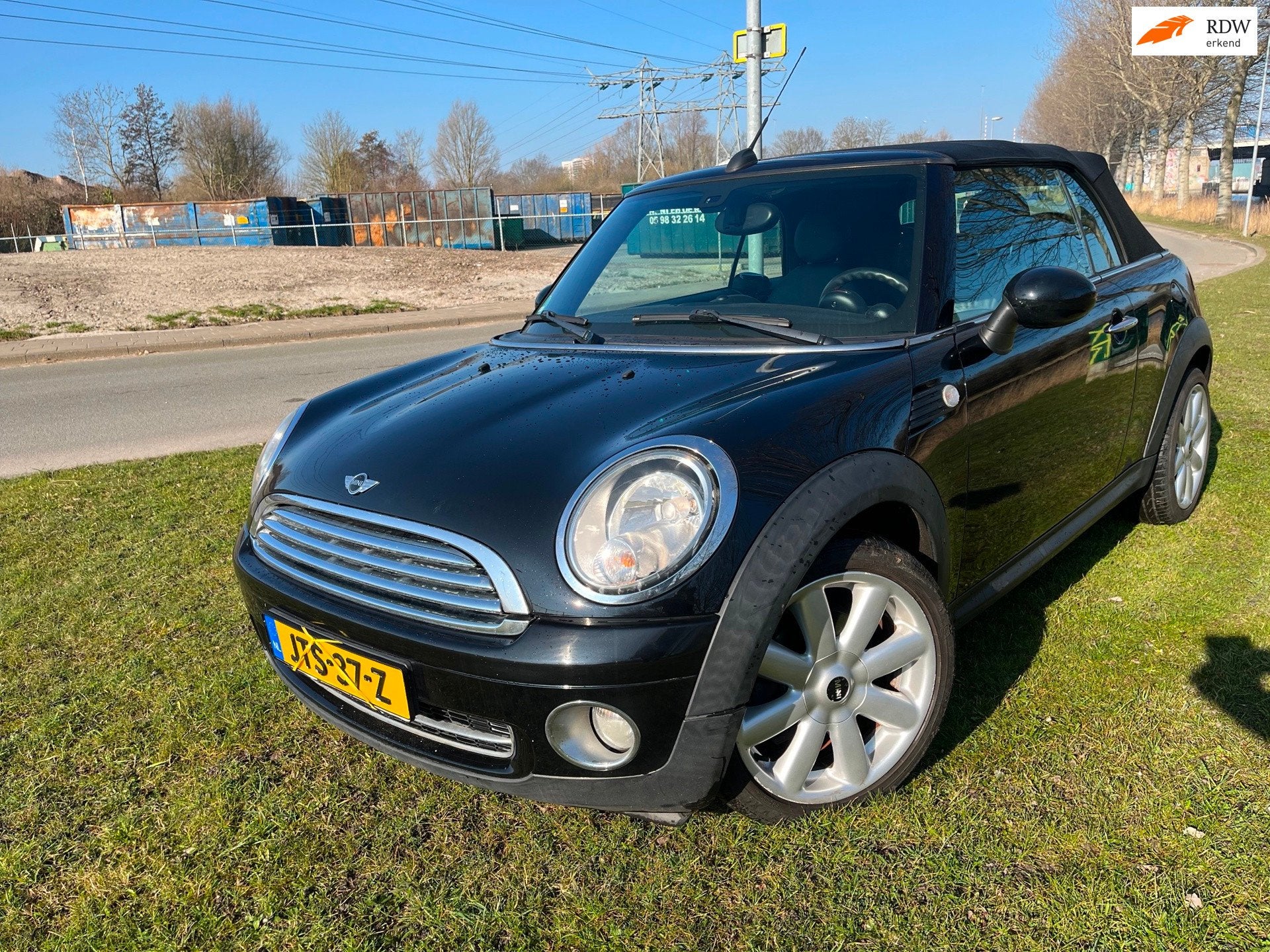 Mini Cabrio 1.6 Cooper cruise control airco, Auto's, Mini, Gebruikt, Zwart, 4 cilinders, Cabriolet