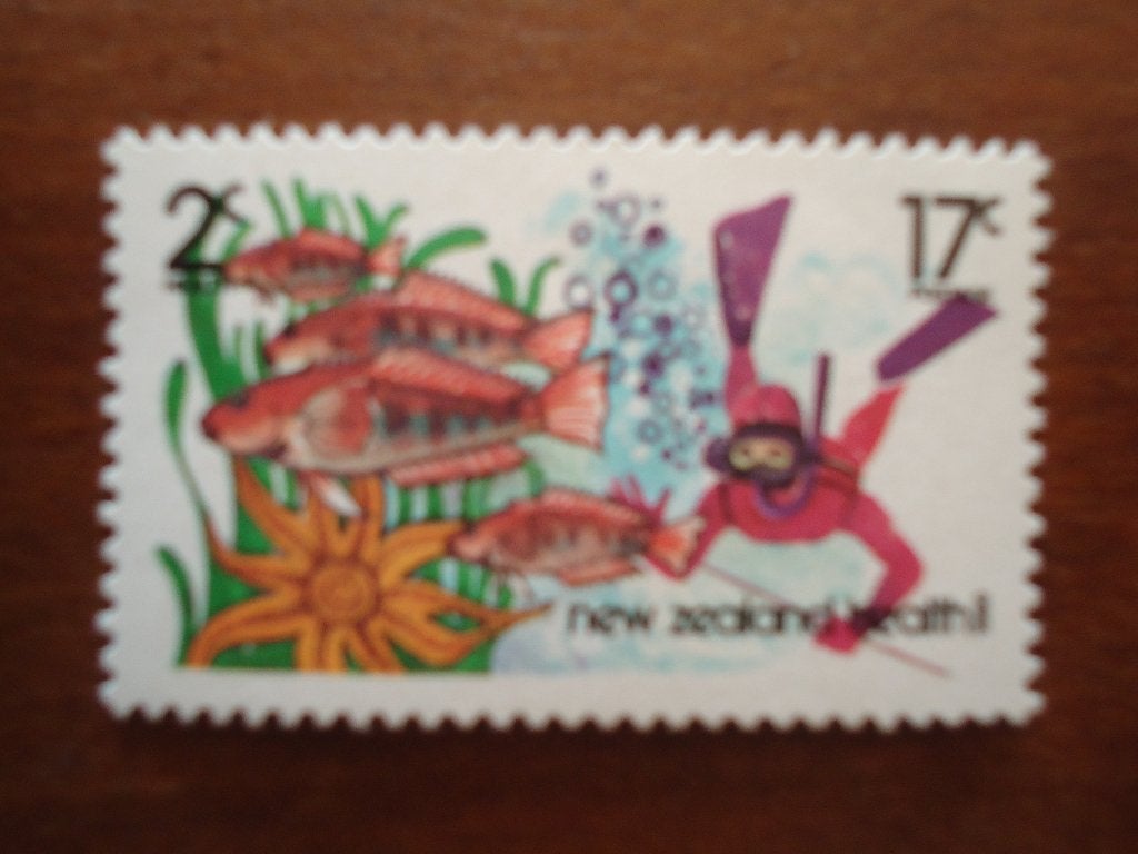 Vis en duiker Nieuw-Zeeland 1980, mi. 806 postfris, Ophalen of Verzenden, Postfris, Dier of Natuur