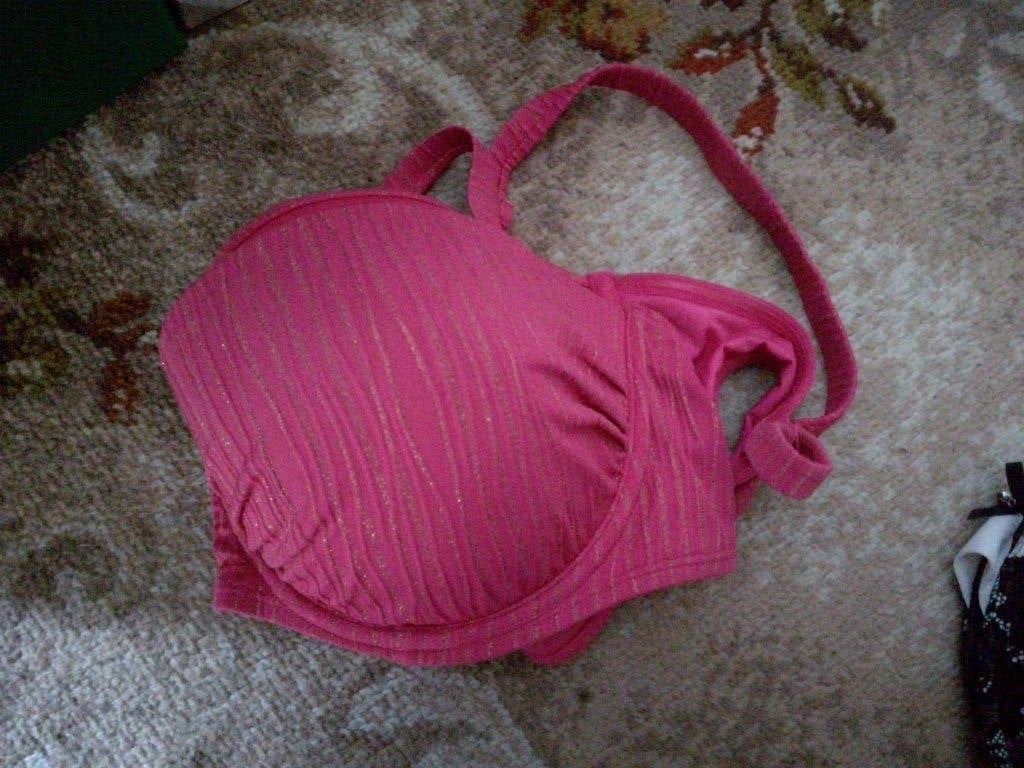 als nieuw Bikini Top roze met zebra streepje goud 90E, Ophalen of Verzenden, Zo goed als nieuw, Roze, Bikini