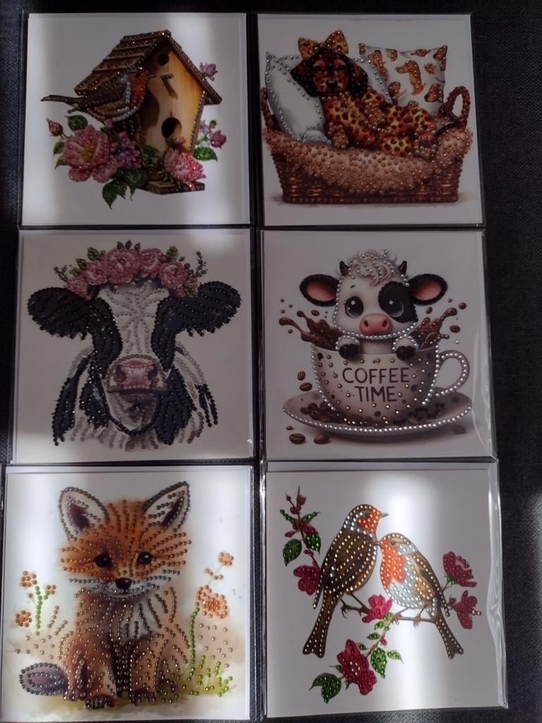 Pakket van 23 dubbele Dieren kaarten met envelop (handmade), Nieuw, Ophalen of Verzenden, Overige thema's, Nvt