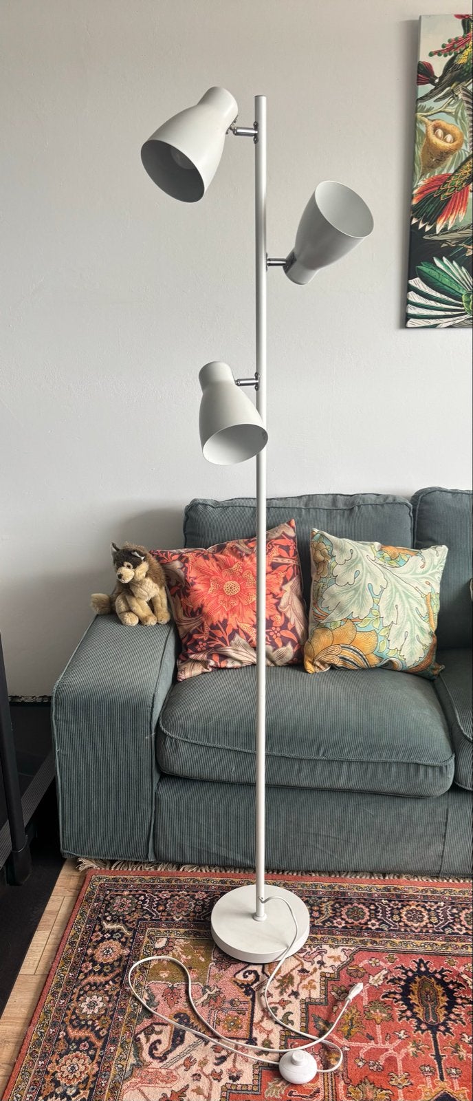 Ikea staande lamp met 3 verstelbare spots, Huis en Inrichting, Ophalen, E27 (groot), Zo goed als nieuw, Metaal