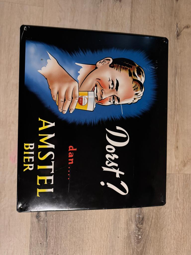 Emaille Amstel bord, Ophalen of Verzenden