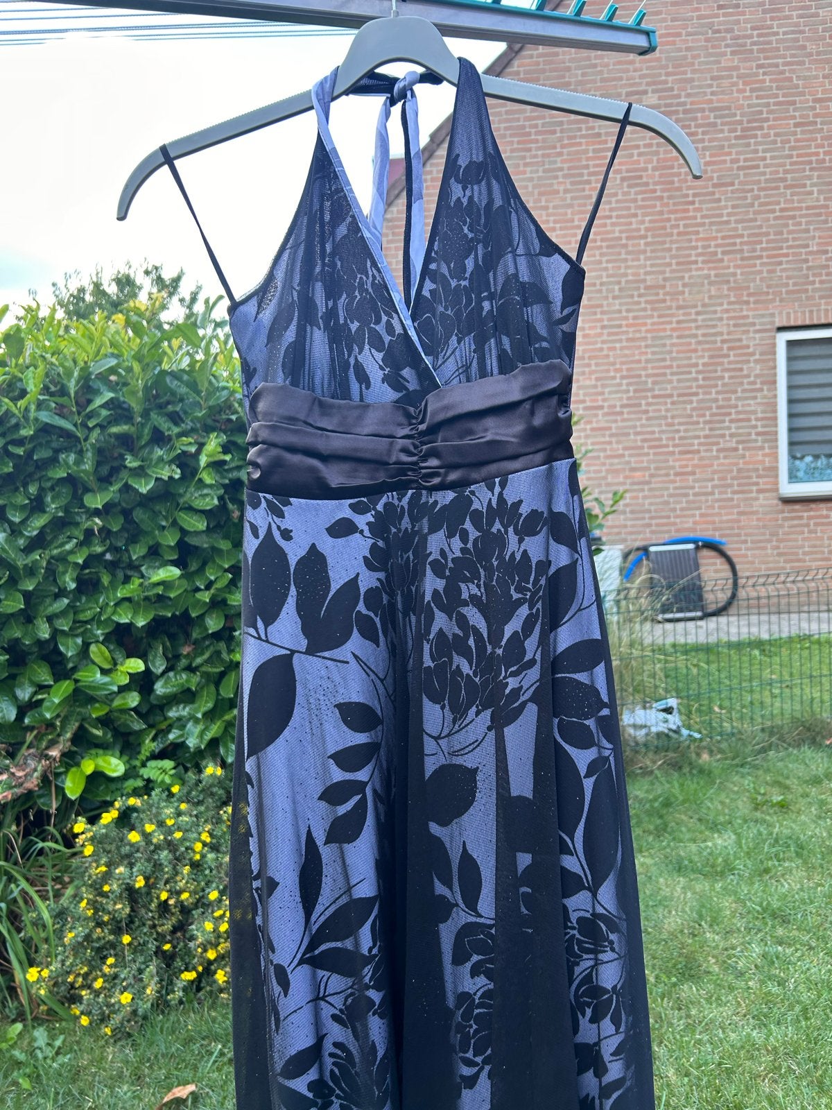 Zwart tule jurkje met glitters - Maat 36, Ophalen of Verzenden, Gedragen, Maat 36 (S), Zwart