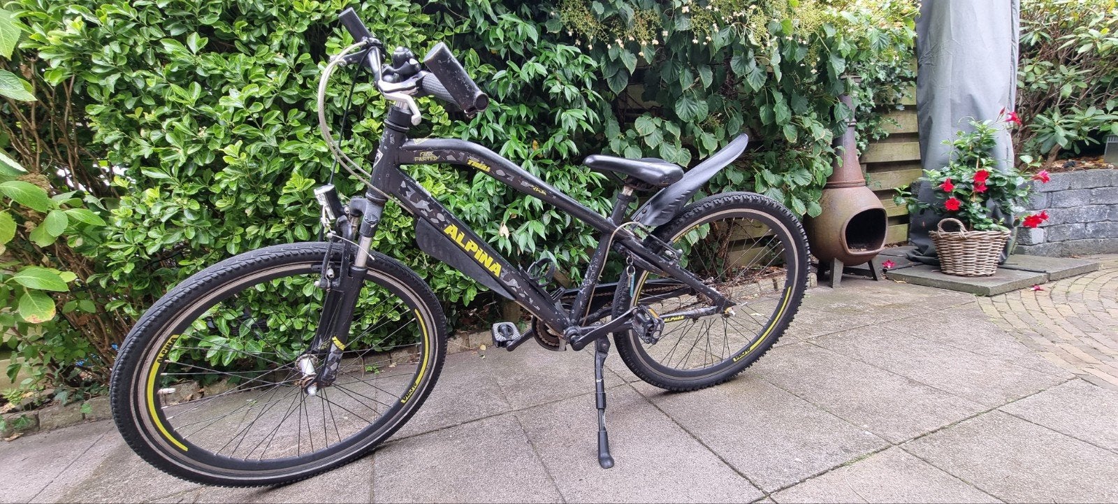 Alpina Trial Mountainbike 26 inch mat zwart, Gebruikt, Velgrem, Versnellingen, Minder dan 49 cm