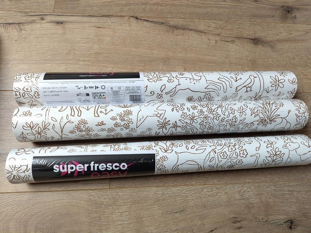 Superfresco Easy Kinderbehang: Hertjes, Duif, Bomen, Huis en Inrichting, Stoffering | Behang, Ophalen of Verzenden, 10 tot 25 m²
