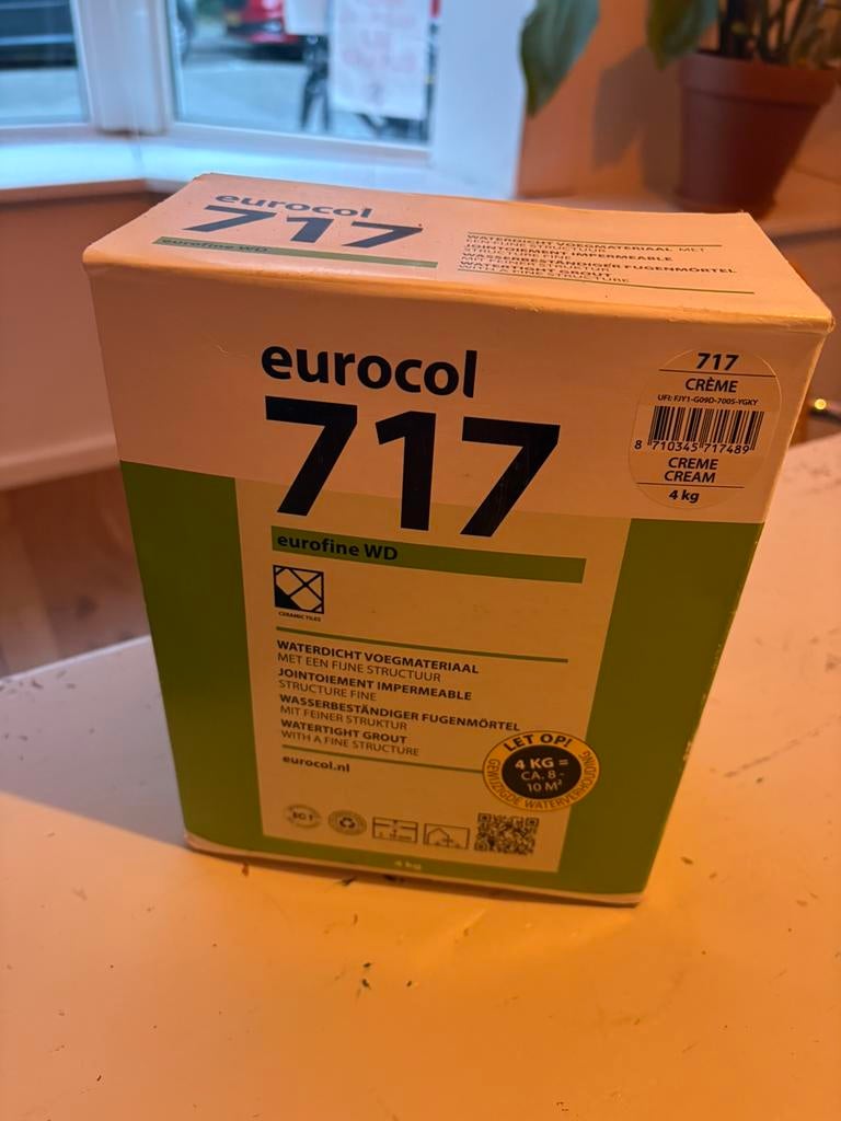 Eurocol 717 creme voegmateriaal 5kg GRATIS, Ophalen, Overige materialen, Wandtegels, Minder dan 20 cm