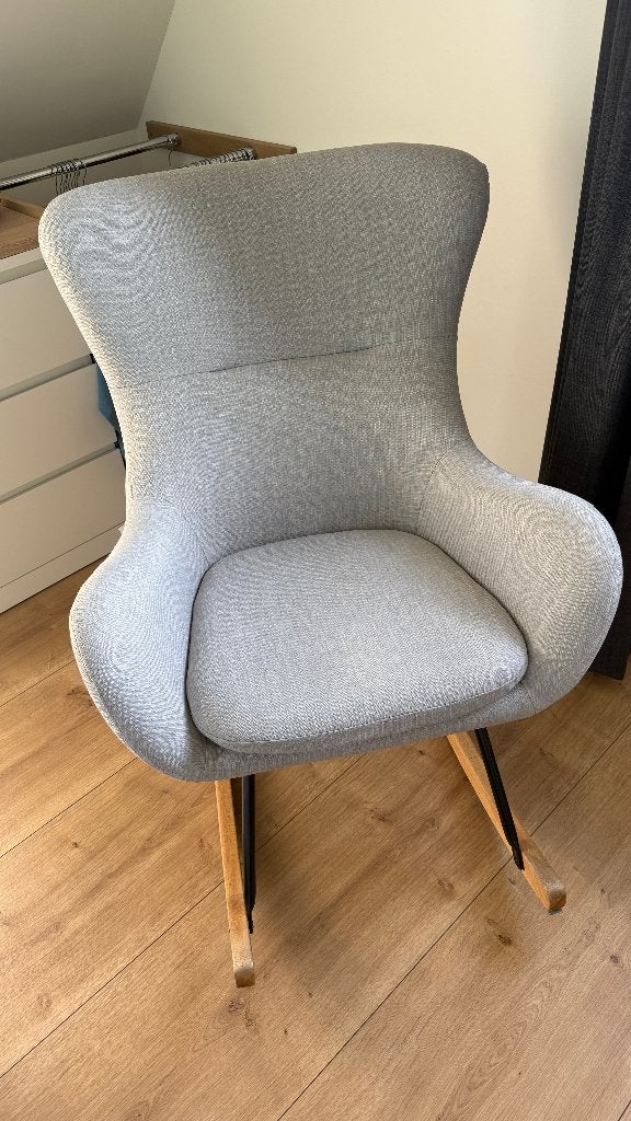 Babykamer set: ledikant, commode, schommelstoel, Ophalen, 50 tot 70 cm, Zo goed als nieuw, 75 tot 100 cm
