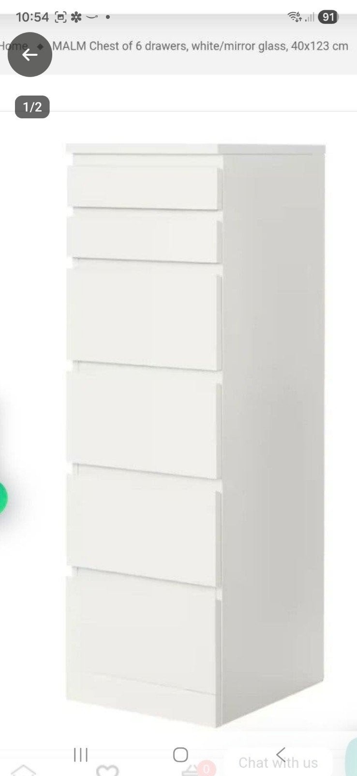 ikea malm lade kast met spiegel, Ophalen of Verzenden