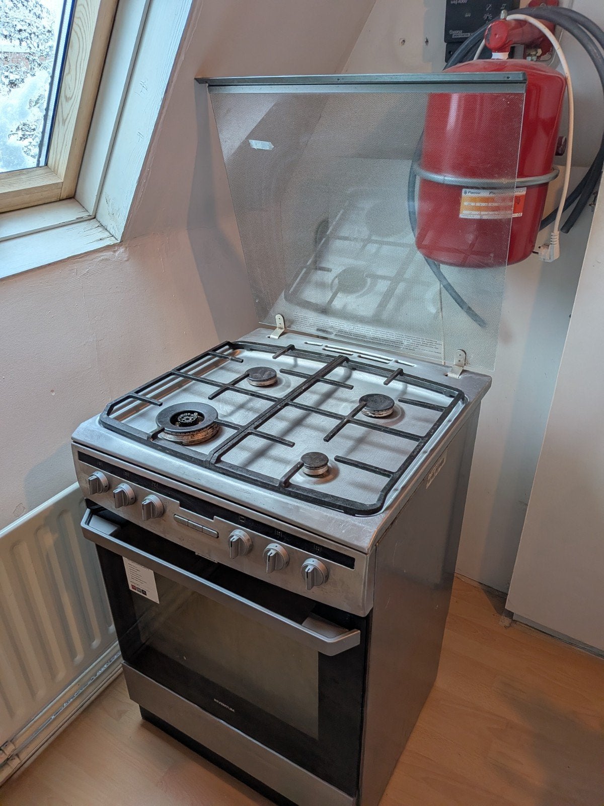 Inventum fornuis - elektrische oven en gas pitten, Witgoed en Apparatuur, Fornuizen, Gebruikt, Hete lucht, Gas, Vrijstaand