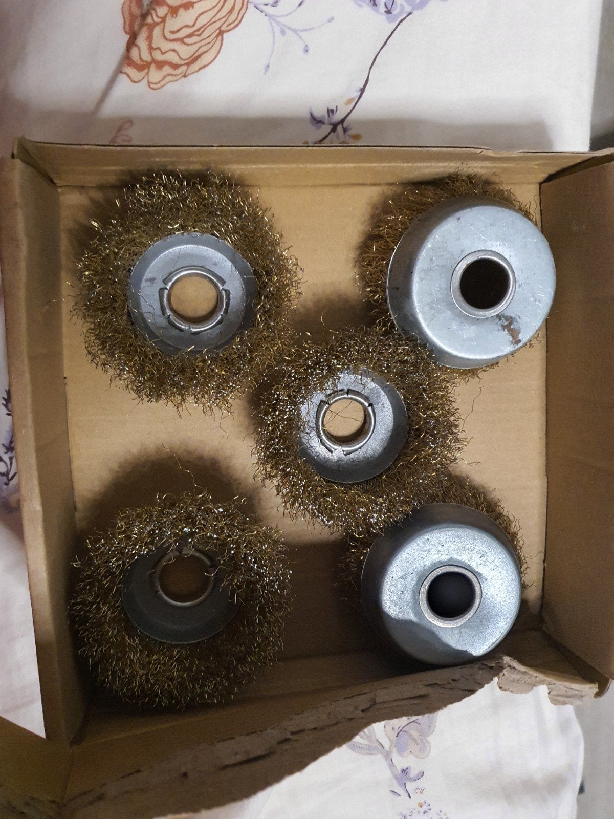 Set van 5 staalborstels voor boormachine/slijper, Verzenden, Gebruikt, Overige typen