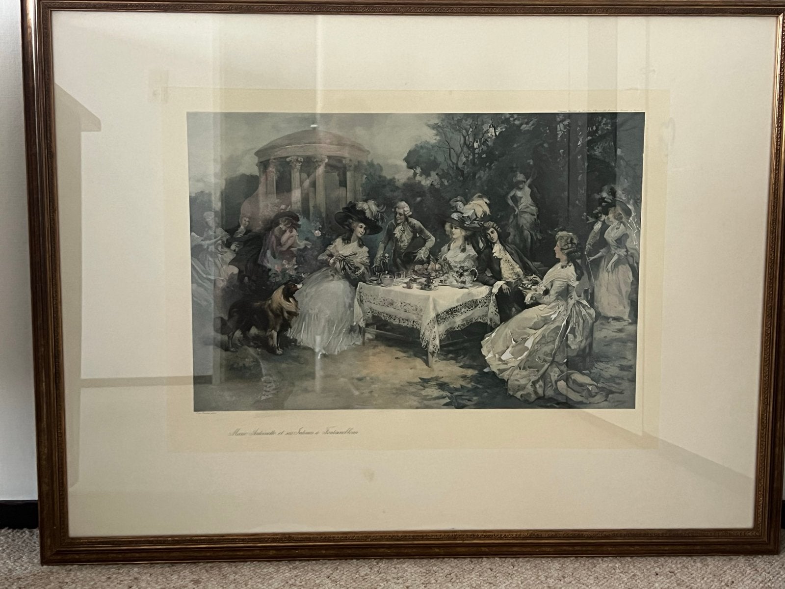 Marie Antoinette en haar intimi in Fontainebleau, Antiek en Kunst, Kunst | Schilderijen | Klassiek, Ophalen, Portret of Personen
