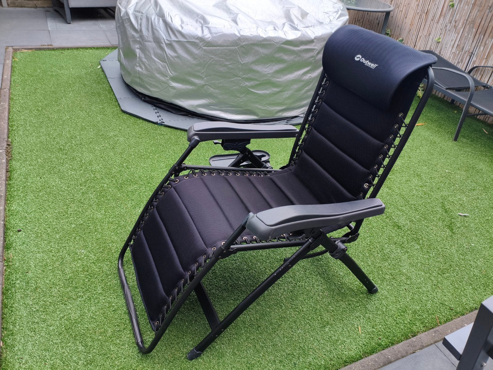 ligstoel relaxstoel campingstoel Outwell Acadia stoel, Tuin en Terras, Ophalen, Zo goed als nieuw, Aluminium, Verstelbaar