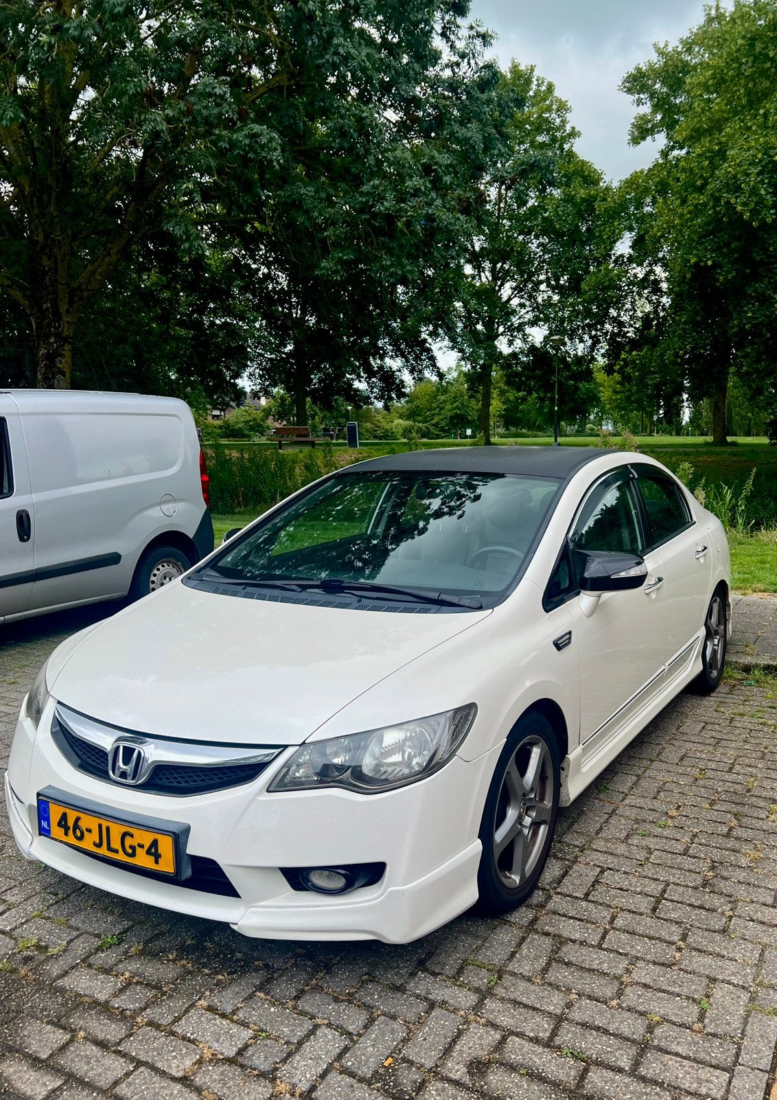 Honda Civic 1.3 Vtec Hybrid 4DR C-tr. 2009 Wit, Auto's, Honda, Zwart, Wit, 22 km/l, Sedan