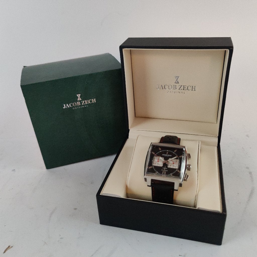 Jacob Zech Capri Z8.1560.006 Horloge in doos || Nu € 99.99, Gebruikt, Zwart, Ophalen of Verzenden, X