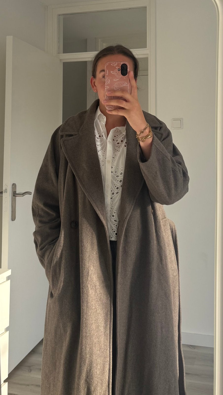 Weekday jas wol, Ophalen of Verzenden, Zo goed als nieuw, Maat 38/40 (M), Bruin