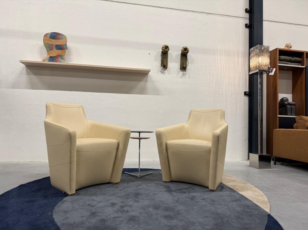 2 als nieuw Leolux Fiji Fauteuils senso leer Design stoel, Huis en Inrichting, Leolux, Leer, Ophalen of Verzenden, Zo goed als nieuw