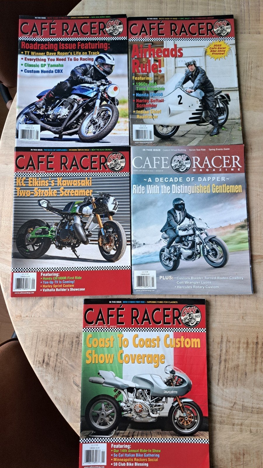 Café Racer Magazine - Set van 5 nummers, Ophalen of Verzenden, Zo goed als nieuw, Diverse Auteurs, Algemeen