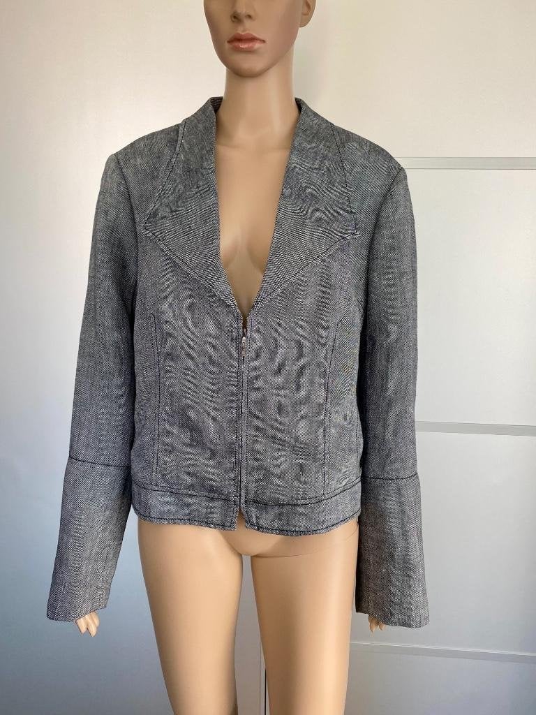 G465 Claudia Strater mt. 46=XL linnen jasje blazer colbert, Maat 46/48 (XL) of groter, Ophalen of Verzenden, Zo goed als nieuw