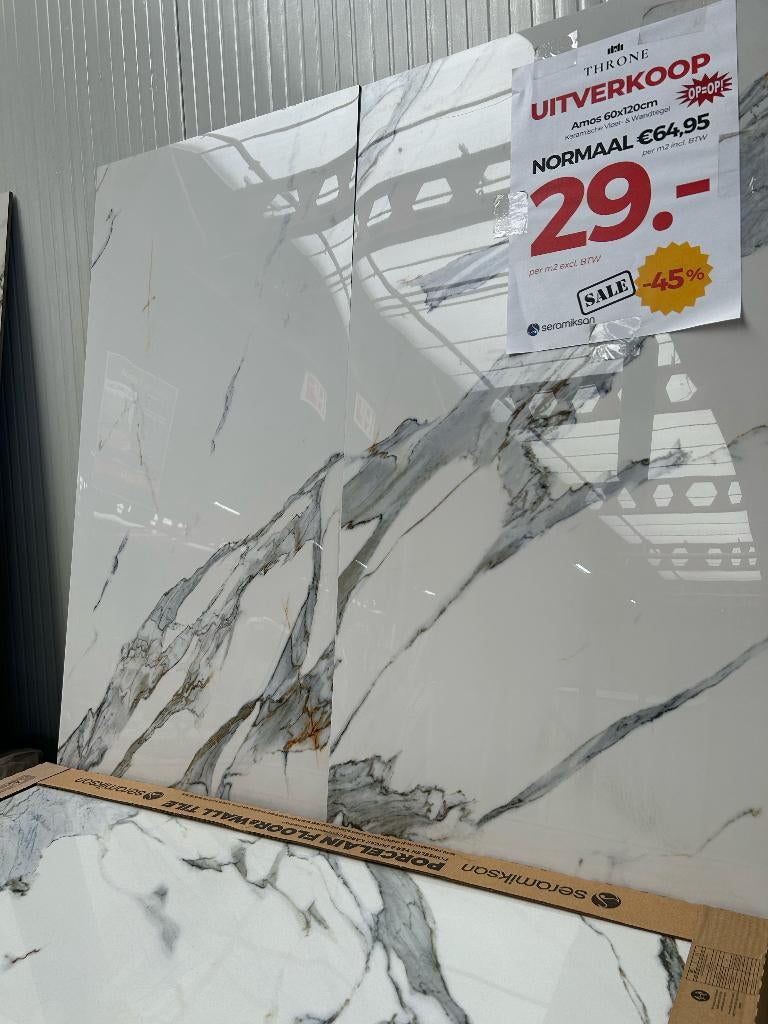 UITVERKOOP | Vloer/wandtegel 60x120cm | Amos blue, 60 cm of meer, Nieuw, Ophalen of Verzenden, 10 m² of meer