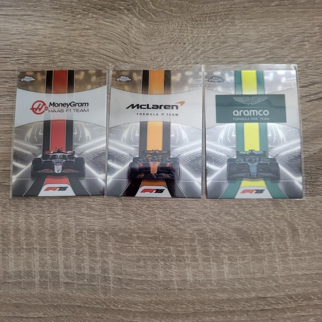 F1 Chrome Team Logo Kaarten - Haas, McLaren, Aston Martin, Ophalen of Verzenden, Zo goed als nieuw, Formule 1
