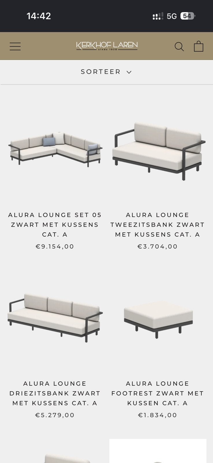 Royal Botania Alura Loungeset Tuinset, Ophalen of Verzenden, Zo goed als nieuw, Wicker
