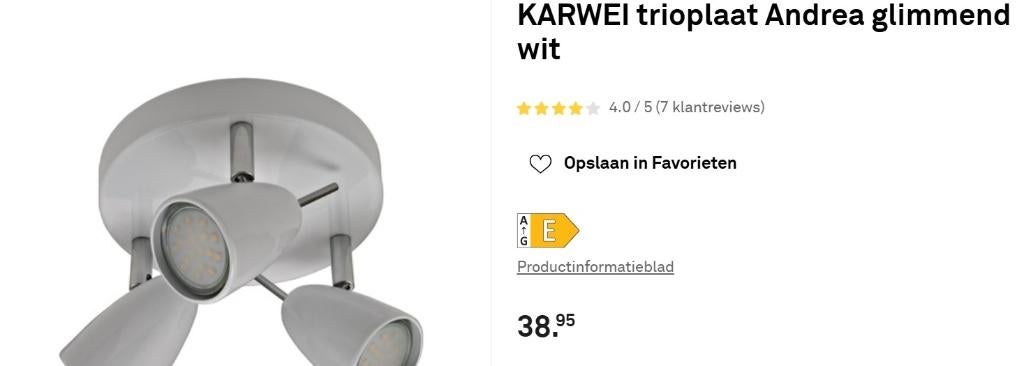 lamp, Ophalen, Gebruikt, Metaal of Aluminium, 3 spots