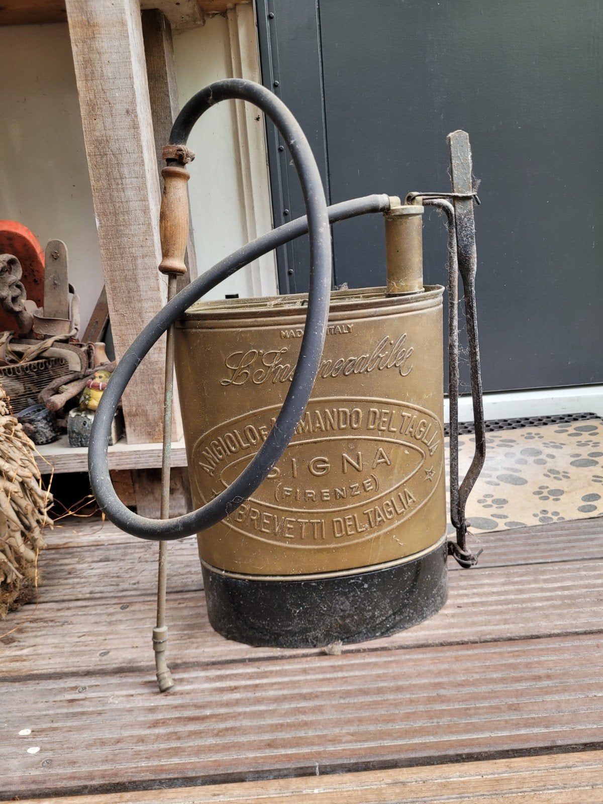 Te koop  oude gifspuit, Antiek en Kunst, Ophalen of Verzenden