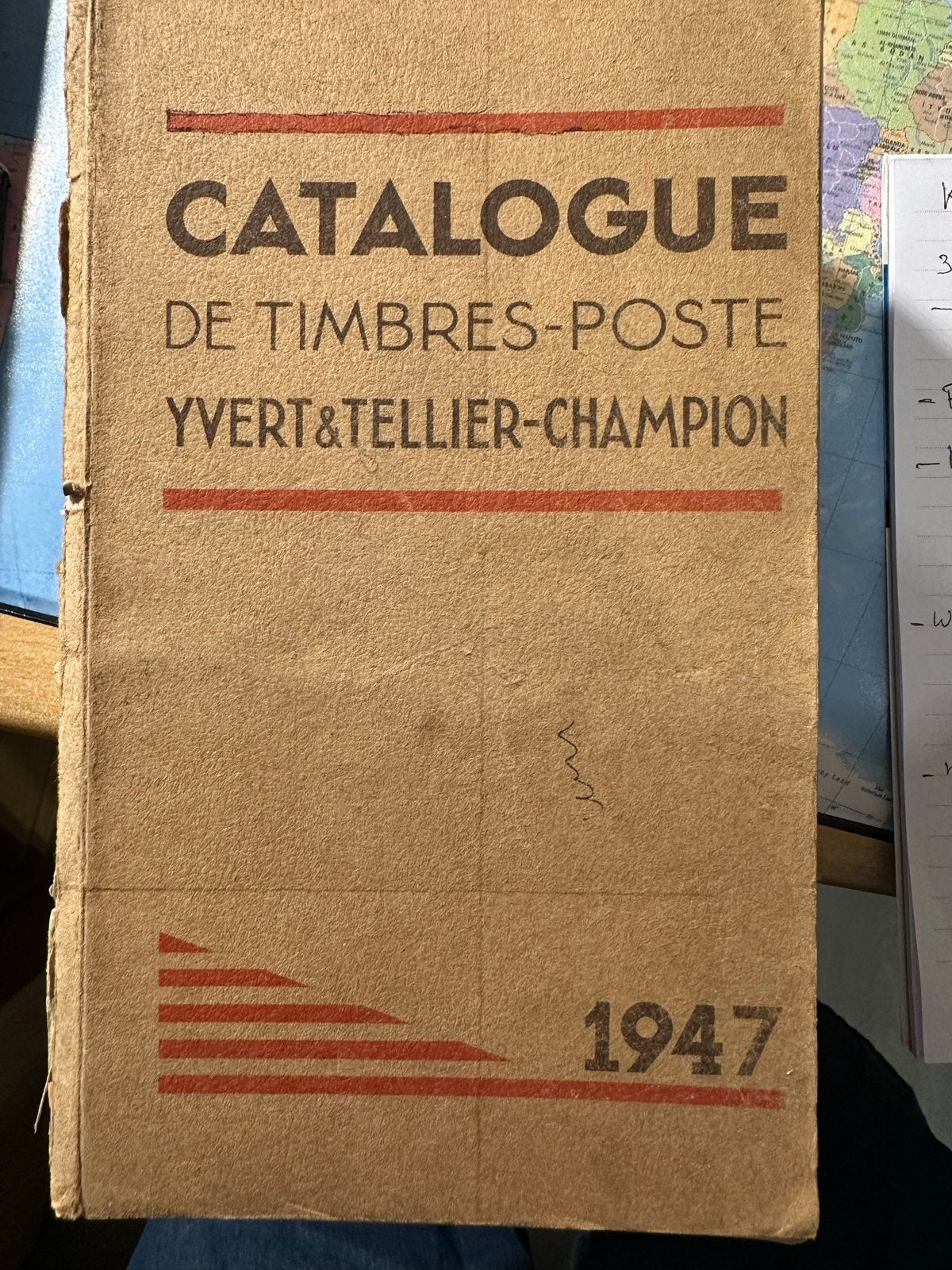 Antieke Postzegelcatalogus Yvert & Tellier-Champion 1947, Postzegels en Munten, Ophalen of Verzenden, Catalogus