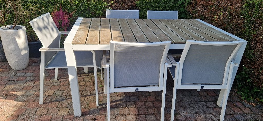 Tafel met stoelen voor buiten, Ophalen, Gebruikt, Eettafel, 6 zitplaatsen