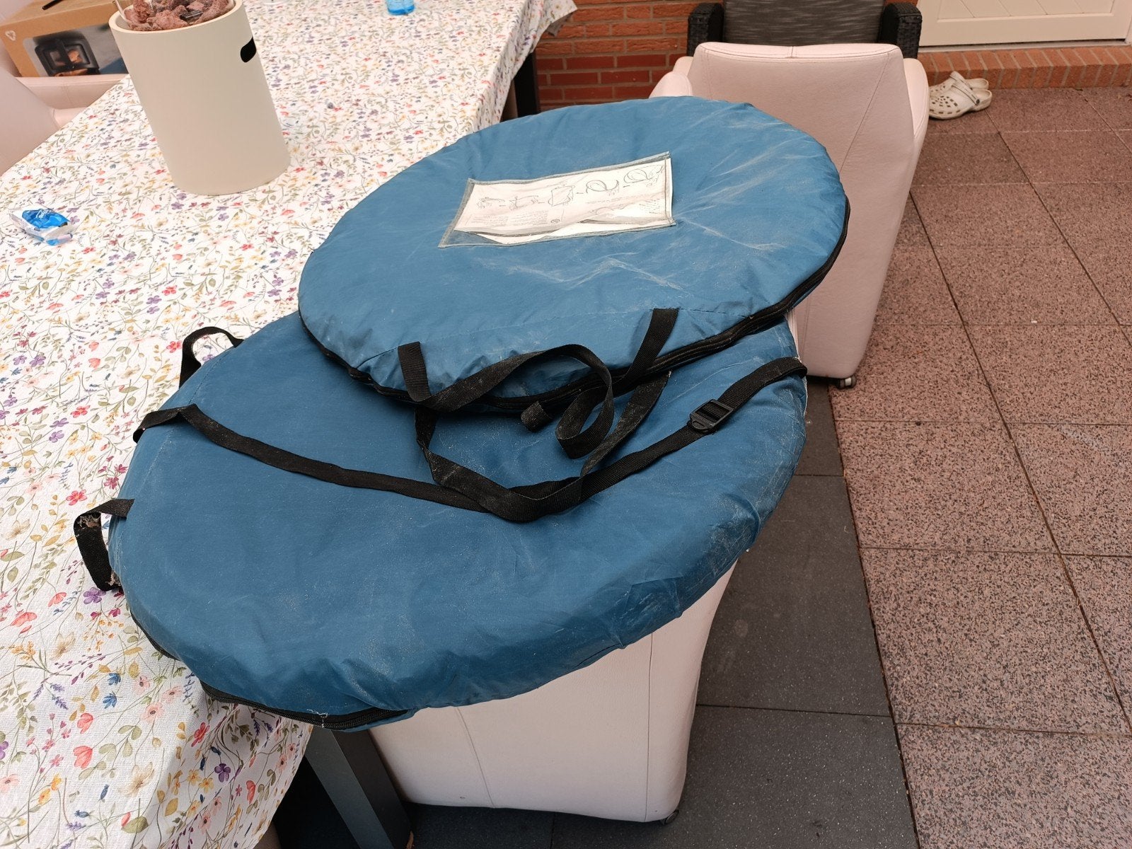 2 Stuks. Fun Camp Quick Up Tent - Blauw/Groen, Ophalen, Gebruikt, Tot en met 2