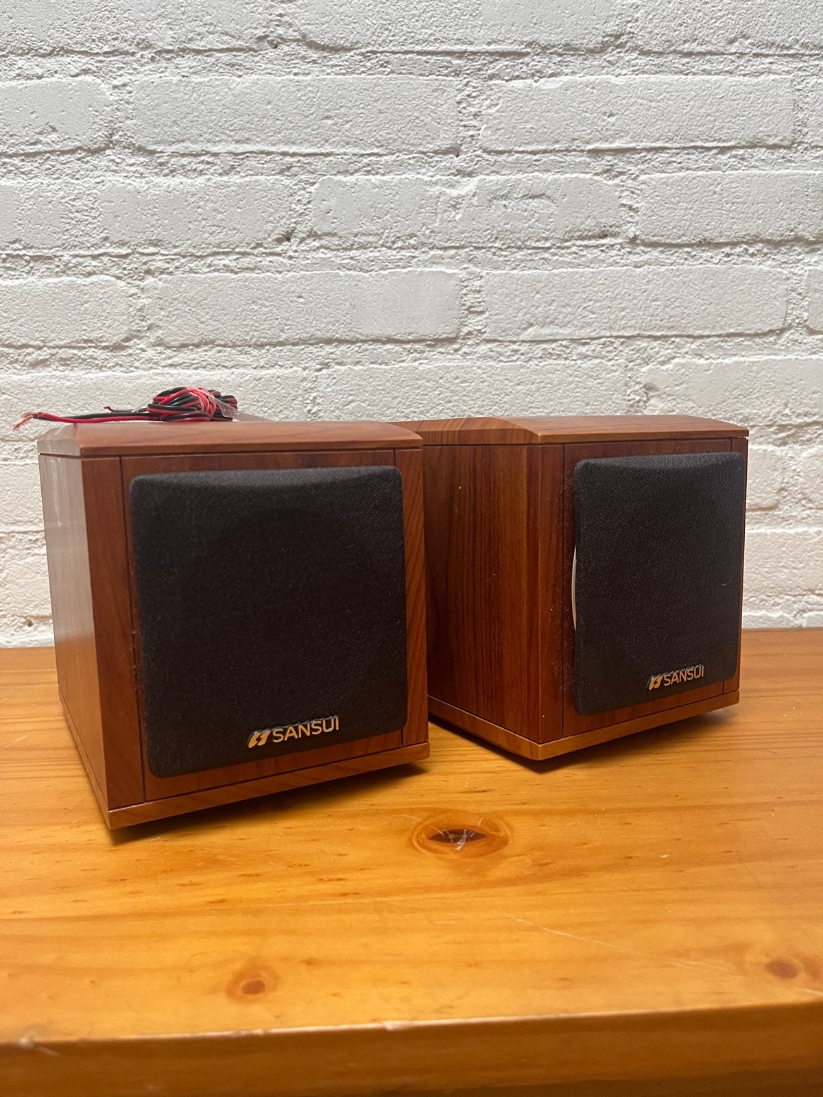 Sansui Vintage Boekenplank Luidsprekers - Houten Afwerking, Audio, Tv en Foto, Ophalen of Verzenden, Gebruikt, Boekenplank luidspreker
