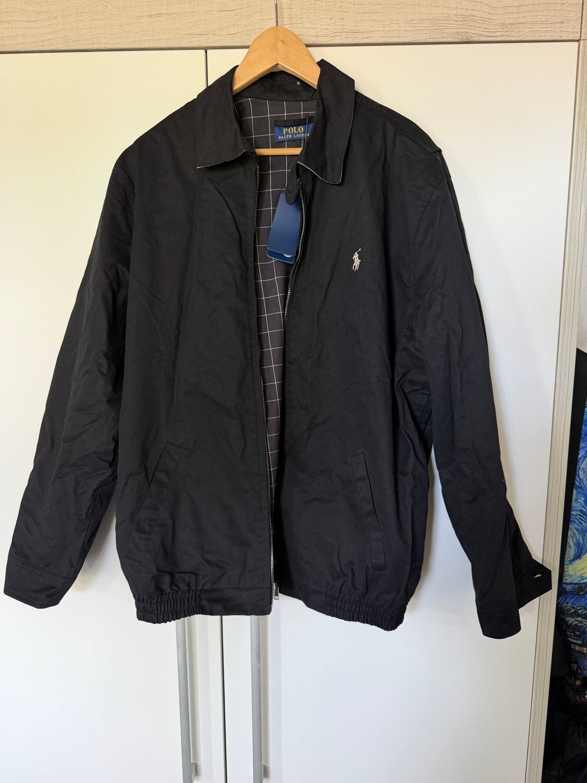Polo Ralph Lauren Zwarte Harrington Jas Maat L Nieuw, Ophalen, Nieuw, Maat 52/54 (L), Zwart