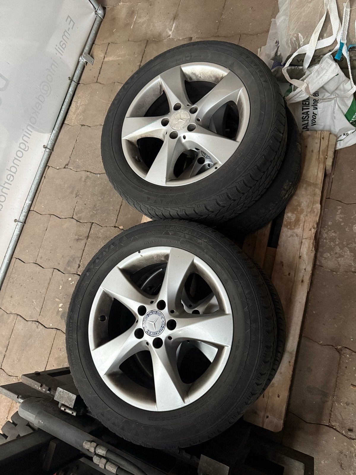Mercedes-Benz Velgen met Winterbanden 225/55 R17 C, Banden en Velgen, 17 inch, 225 mm, Bestelwagen