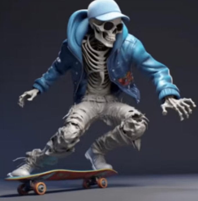 Prachtig beeldje Skelet skateboarder (15cm), Ophalen of Verzenden, Nieuw