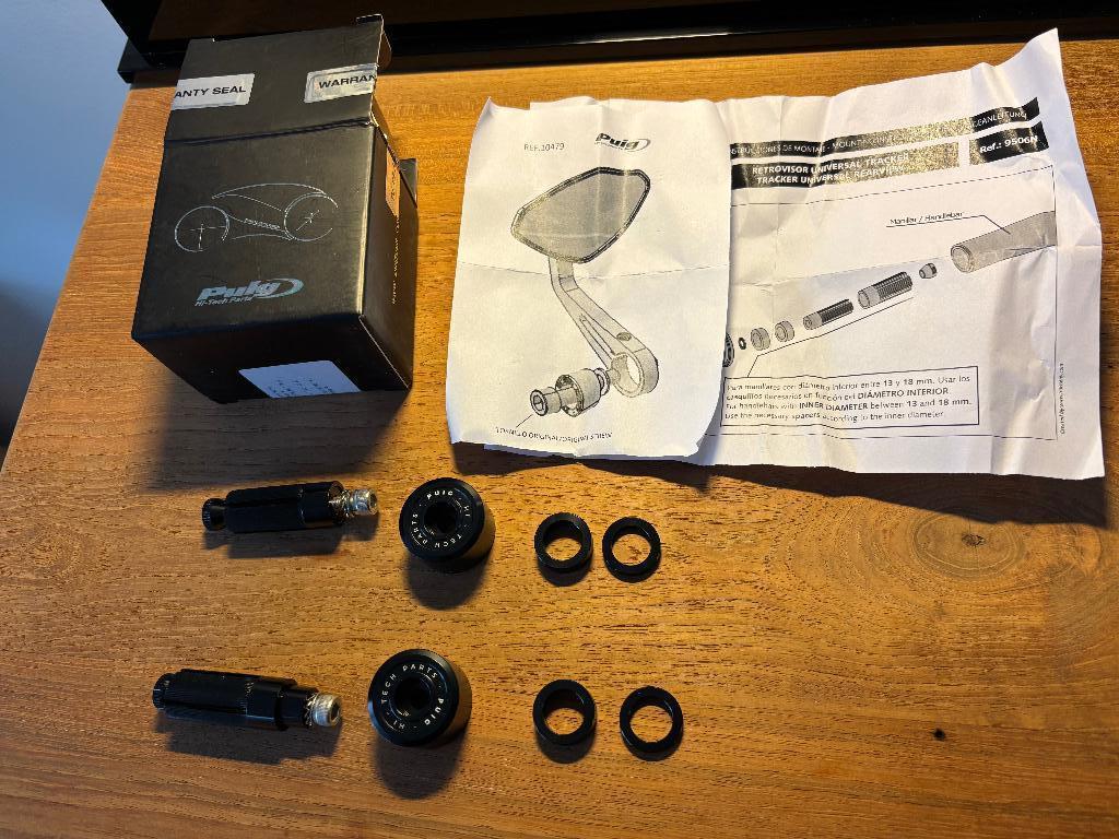 Puig Bar-end adapters voor 30mm Bar-end spiegels, Motoren, Ophalen, Nieuw