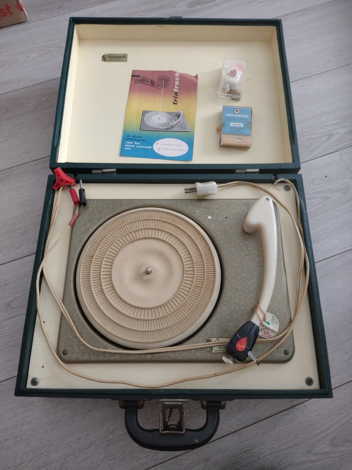 Vintage Triotrack Koffer Grammofoon met Extra Naalden, Ophalen, Gebruikt, Platenspeler, Overige merken