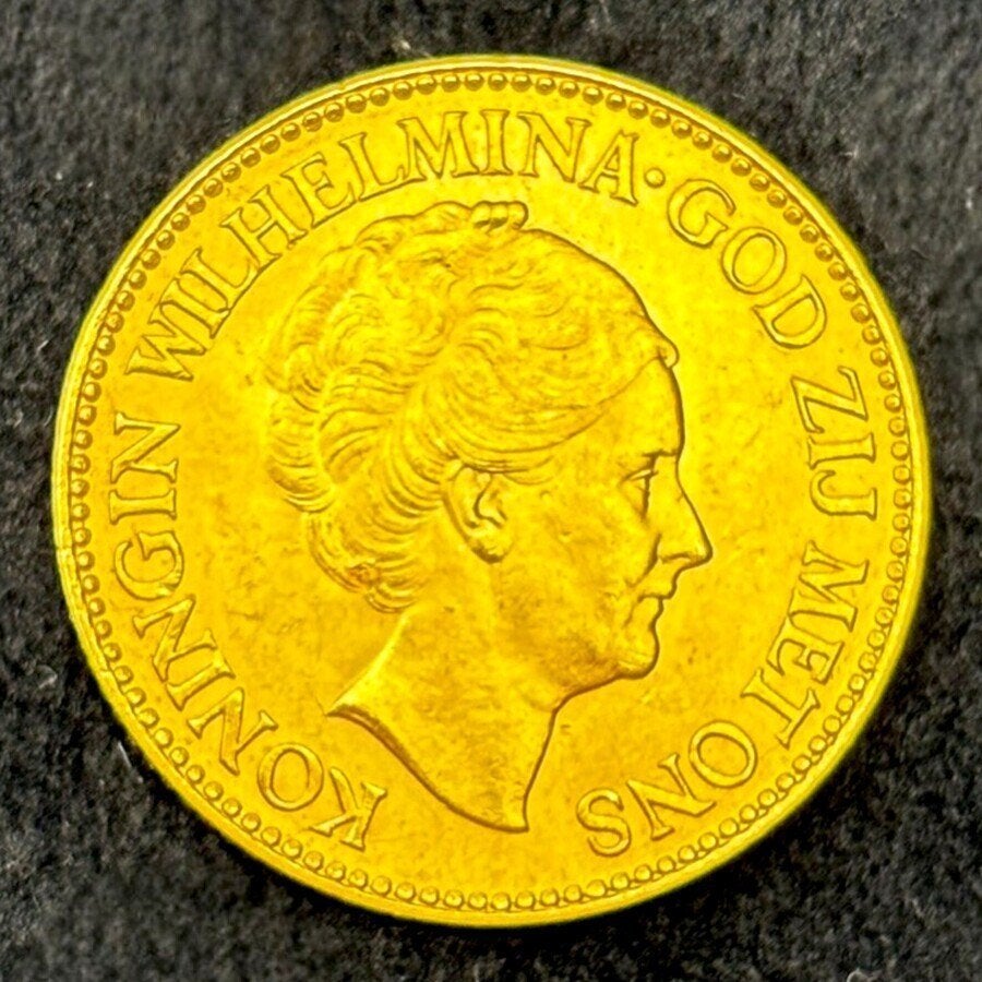 Een Gouden Tientje, Wilhelmina 1937, Postzegels en Munten, Koningin Wilhelmina, Losse munt, 10 gulden, Goud